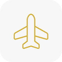 A yellow airplane is in the middle of a green background.