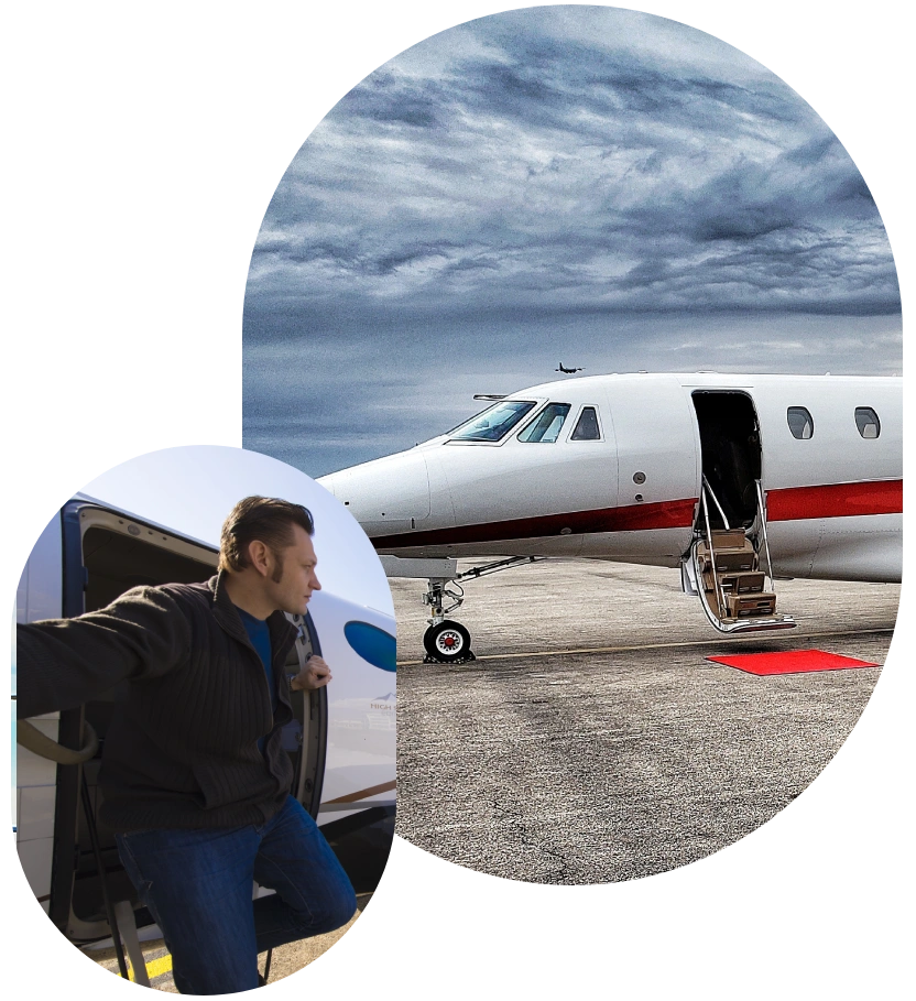 A man standing next to an airplane on the tarmac.